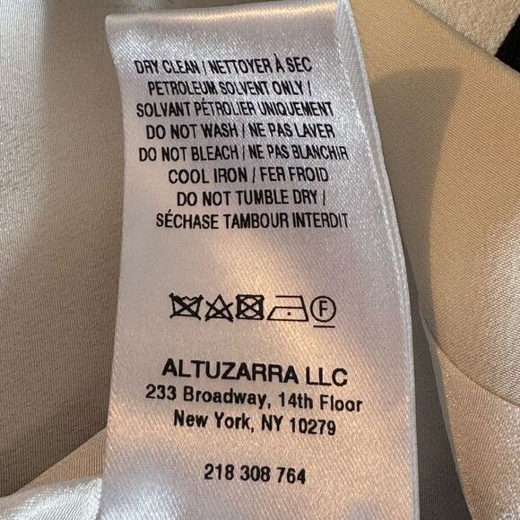 Aquazzura Dress Womens Sz 10 pavilion asymmetrical Silk in optic white & Black - Picture 12 of 16